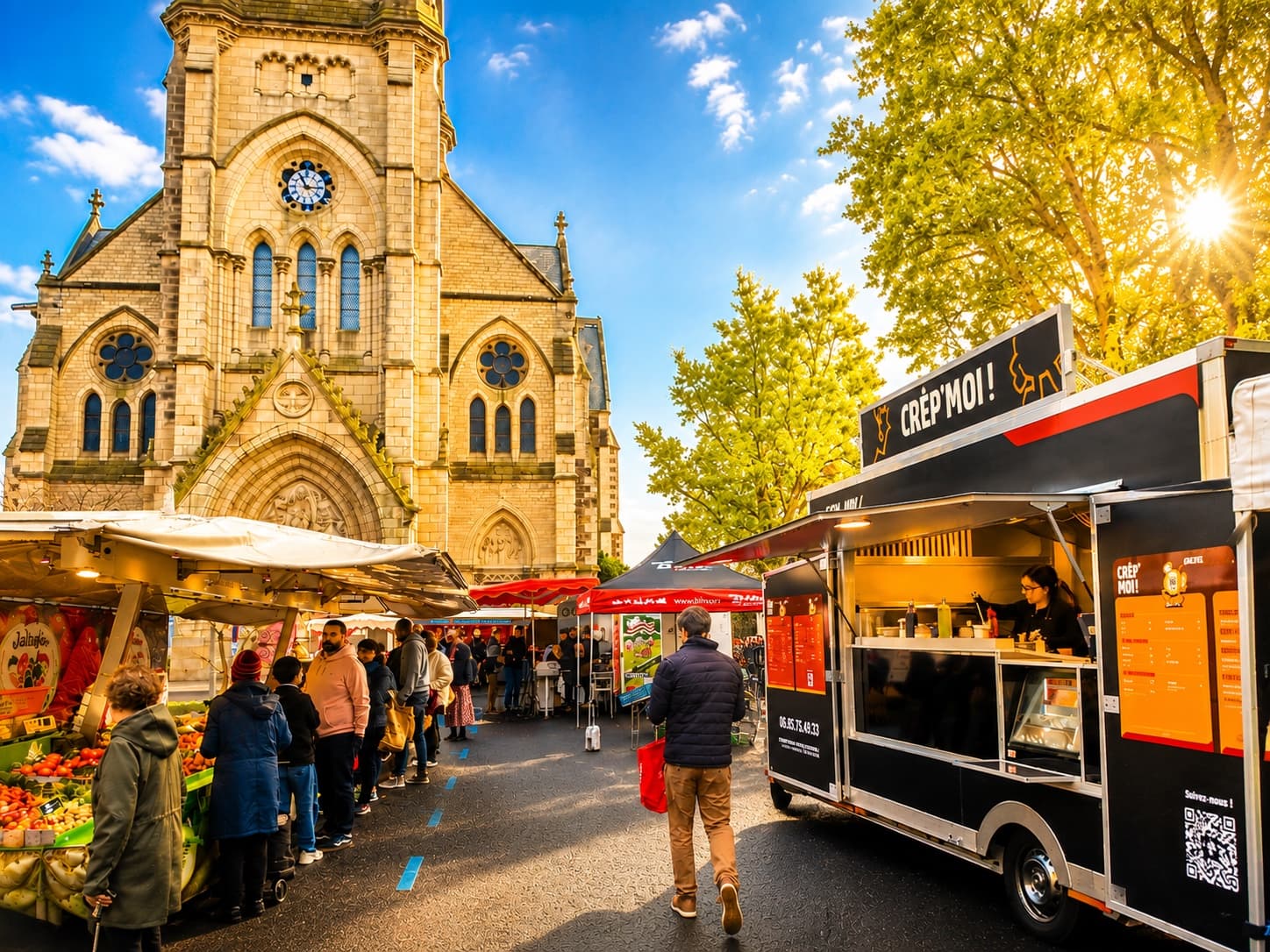 Le food truck Crêp'Moi sur un marché